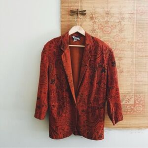 Vintage Relaxed Fit Paisley Blazer